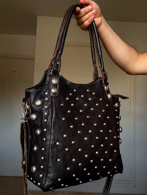 Bolso Vintage Y2K Genuine Leather Dark Brown Handbags
