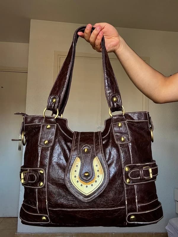 Vintage Y2K large brown handbag